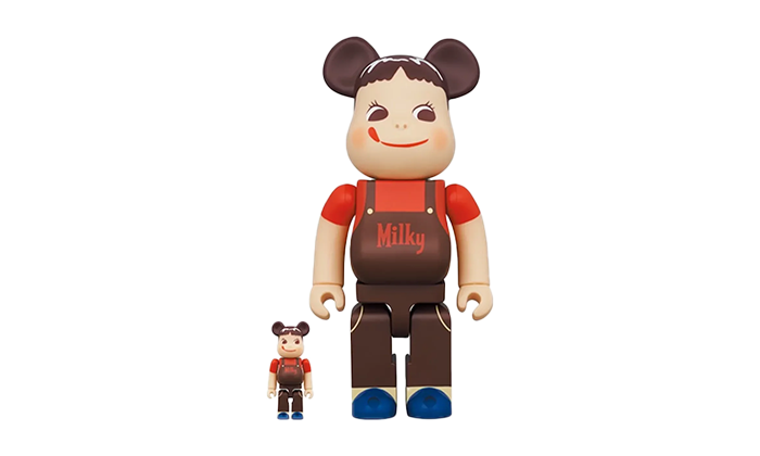 MEDICOM TOY BEARBRICK X PEKOCHAN CHOCOLATE MILKY 100% & 400% SET